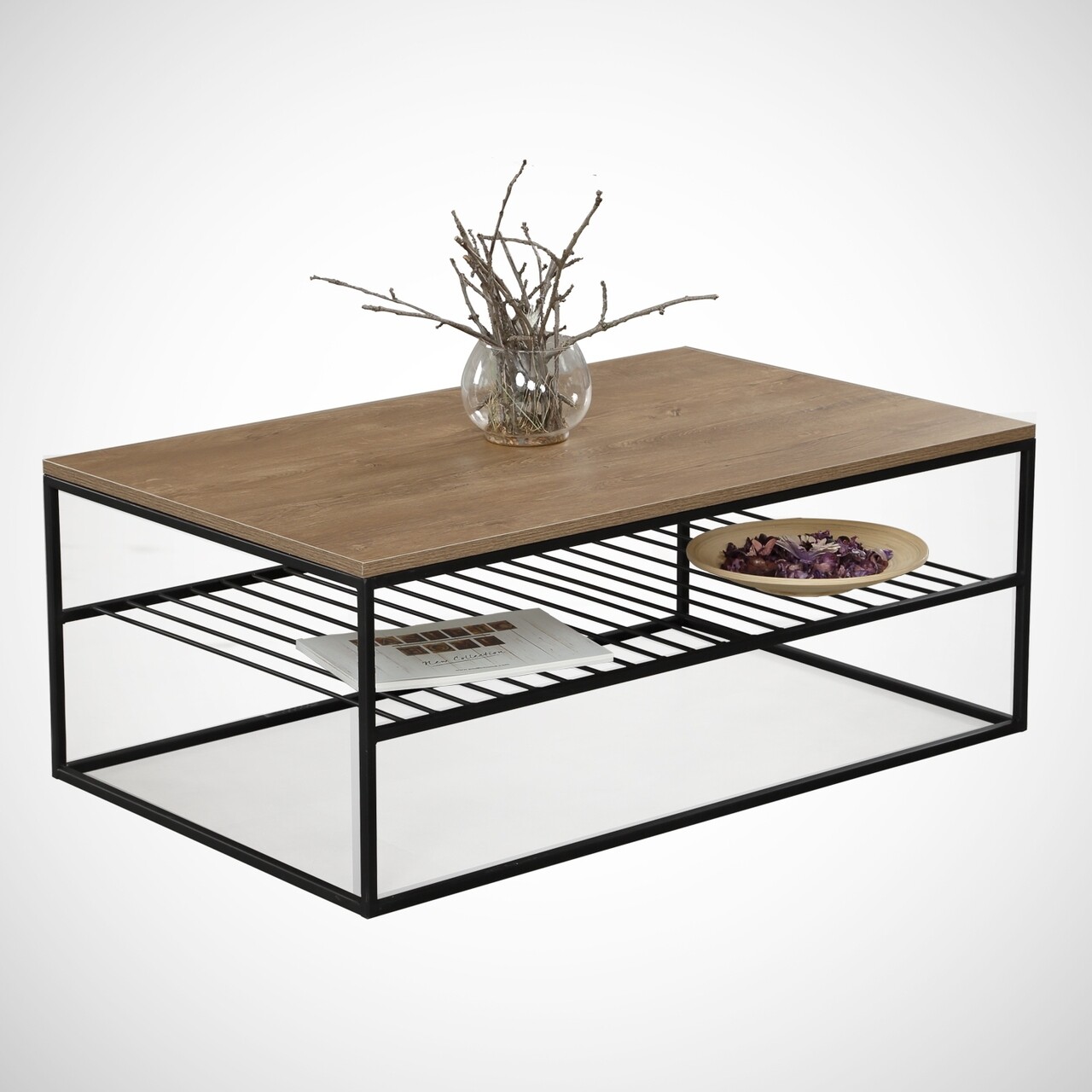 Masuta de cafea Etna Caucasian, Comforty, 95x55x43 cm, stejar caucazian - imagine 7